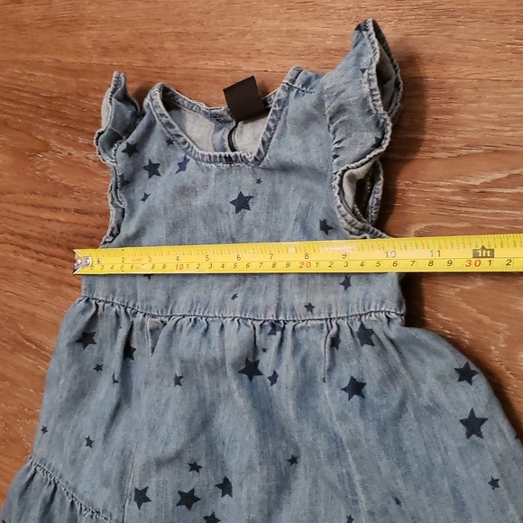(3T) GAP Youth Toddler's Fit & Flare Star Print Ruffle Denim 100% Cotton Jean - Picture 5 of 8